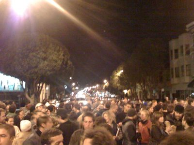 Looking north on Valencia around 11pm, from 19th and Valencia.